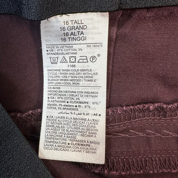 Old Navy Wow Pants Bundle of 2 WMNS 16 Tall Black & Maroon High Rise Skinny Fit - Picture 16 of 16